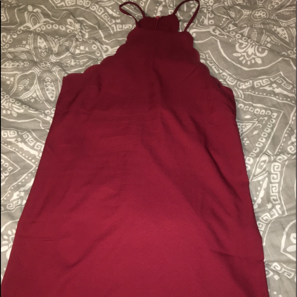Lulus endlessly endearing wine red dress
